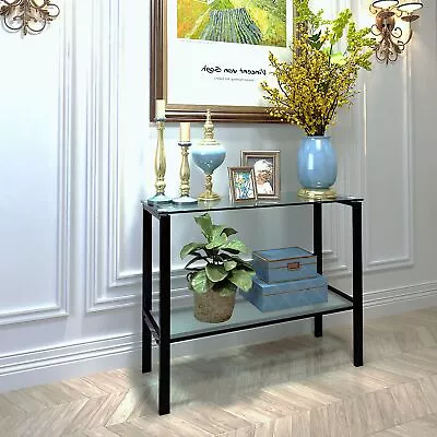 Modern 2-Layer Tempered Glass Console Table For Entryway Hallway Porch Tea Table • $99.99