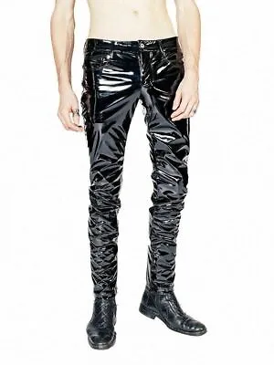 Gothic Pvc Vinyl Pants Gloss Rock Star Stage Rocker Skinny Club Jeans • $59.99