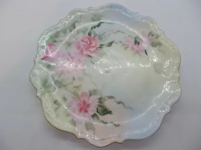 VTG Carl Tielsch C.T. Altwasser Germany Pink Carnations Flower Scalloped Plate  • $9.99