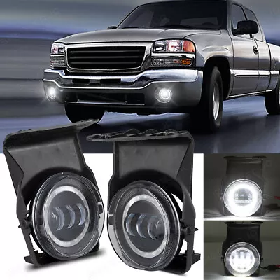 LED Fog Lights Halo DRL Left Right For 2003 2004-2006 GMC Sierra 1500 2500 3500 • $99.89