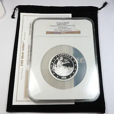 2011 NGC UCAM GEM PROOF | 1876 $100 Union George T Morgan - 5 Oz Silver #42779T • $299.95