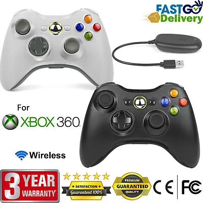 $34.99 • Buy Wireless Controller For Windows & Microsoft Xbox 360 Console USB Dual Vibration