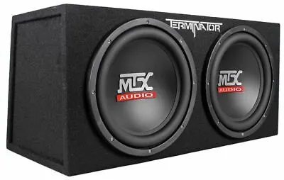 MTX Terminator TNE212D 1200 Watt 2 Ohm Dual 12” Subwoofers/Subs + Sealed Sub Box • $120