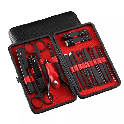 18PCS Manicure Set Pedicure Tools And Nail Clippers Professional Stainless Steel • $9.89