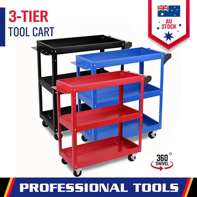 3-Tier Tool Cart Trolley Toolbox Workshop Garage Storage 150KG Organizer 360° • $54.99