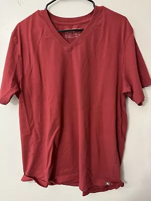 Eddie Bauer Shirt Mens XL Red Short Sleeve V-Neck Pullover Legendwash • $9.34