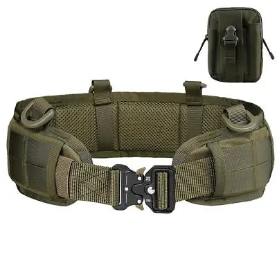 Tactical Padded Belt Hunting Molle Battle Belt Set War Belt With Phone Tool Bag • $12