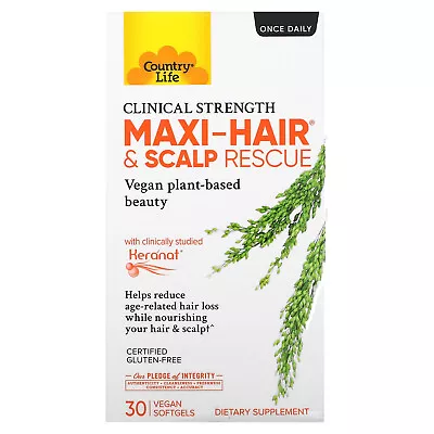 Maxi-Hair & Scalp Rescue Clinical Strength 30 Vegan Softgels • $33.37