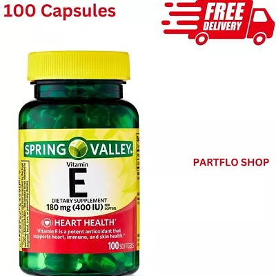 Spring Valley Vitamin E Heart Health Dietary Supplement Softgels180 Mg (400 IU) • $8.50