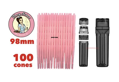 Blazy Susan Pre Rolled Cone PINK 98mm Size Pick Count +portable 3in1 Grinder • $105.99