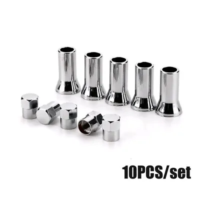 10x TR414 Chrome Car Truck Tire Wheel Tyre Valve Stem Hex Caps W/ Sleeve Cover • $2.79