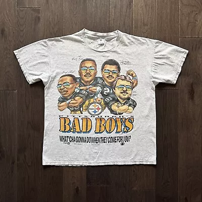 Vintage 90s Pittsburgh Steelers NFL Caricature Bad Boys Mens XL T Shirt • $58.53