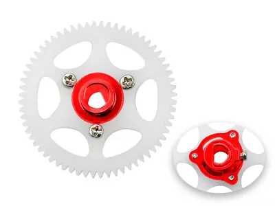 Microheli CNC Delrin Main Gear W/ Hub Set (RED) - BLADE MCPX BL2 • $20.99