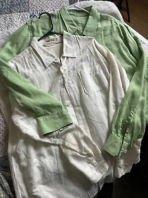 Lot Of 2 Mens Linen Shirts Large • $20