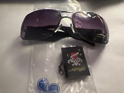 Ed Hardy  Winner Take All  Dice Gunmetal Vtg PURPLE Tattoo Eyewear EHS-037 NEW • $49.99