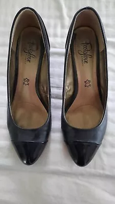 Ladies Marks And Spencer Footglove Court Shoes Black Size 6.5 • £6