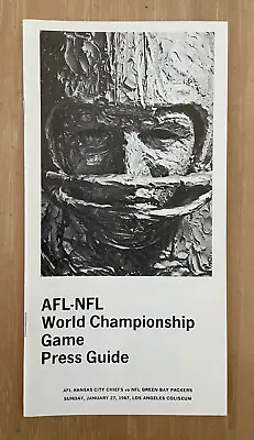 SUPER BOWL I MEDIA GUIDE AFL-NFL CHAMPIONSHIP  - GREEN BAY PACKERS Vs KC CHIEFS • $49