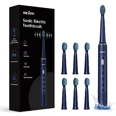 Sonic Electric Toothbrush USB Rechargeable 7 Replacement Heads • $25.08