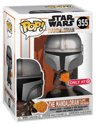 Funko Pop! Star Wars 355 The MANDALORIAN FLAME THROWING Target Exclusive Vaulted • $25