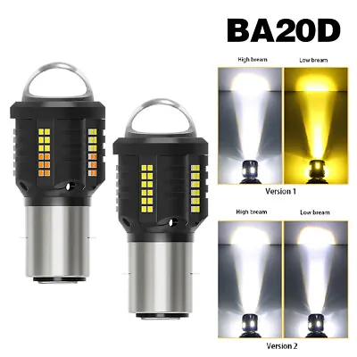 H4 H6 BA20D Moto Led Motorcycle Headlight Bulbs Dual Color Hi/Lo Beam Fog Lamp • $8.27