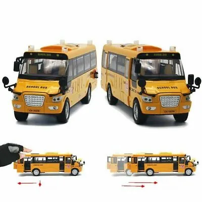 New American Pull-Back Diecast Car School Bus Models Light &Music Alloy Kids Toy • £19.16