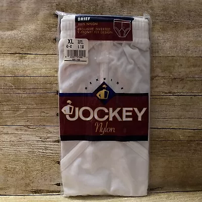 Genuine Jockey Nylon Brief White NOS Sz XL 40 42 Vintage 1996 Inverted Y Front • $44.99