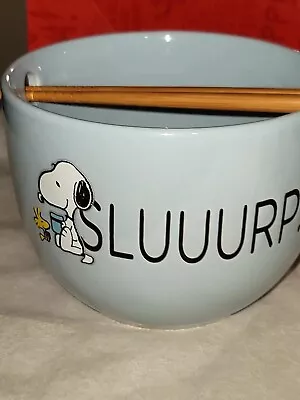 New Peanuts Snoopy New Ramen Pasta Rice Bowl Soup 🥣 Mug Chopsticks Gift Set • $21.75