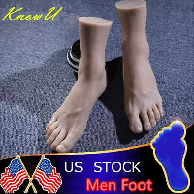 Silicone Men Foot Model  Skin Texture Display Right Or Left Fake Foot Mannequin • $43.12