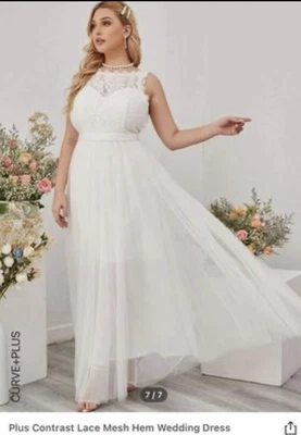 $50 • Buy White Wedding Dress 5XL Size 24 A-line Brand New Shein