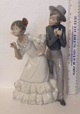 Nao By  Lladro Flamenco Couple Dancer 10 1/2   Tall Porcelain Figurine Display • $75