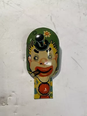 Vintage T Cohn Noisemaker Goofy Character Tin Litho Clicker • $14.95