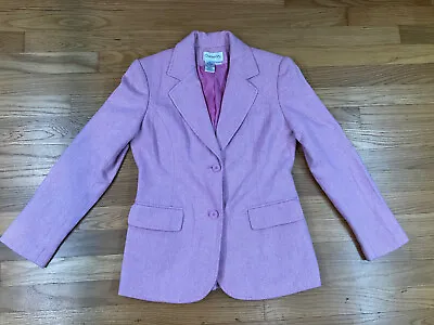 Chadwick Womens Pink Wool Blend Blazer Jacket Work Career Size 2p • £19.29