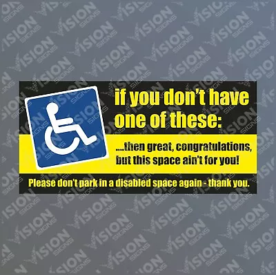 £2.39 • Buy Disabled Parking Sticker Inconsiderate Parking Notice Waterproof Not Disabled