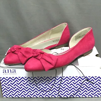 £23.89 • Buy A.N.A Womens ANA DOROTHY Slip-on Flat Bow Casual Shoes Sizes 6 M Magenta NEW