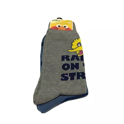 Sesame Street BIG BIRD & ELMO Novelty Crew Socks 2 Pairs Men Shoe Size 6-12 NWT • $6.99