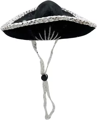 Authentic Made In Mexico Mariachi Black Hat With Silver Stitching Mexican Mini  • $12.09