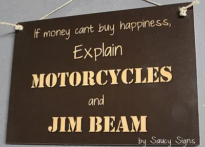 Motorcycles And Jim Beam Sign Biker Shed Bar Garage Man Cave Wooden BBQ Moto GP • $27.50