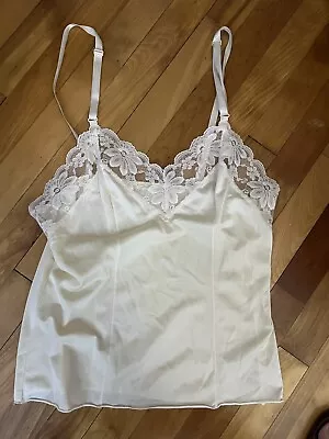 Vintage Camisole Sz S-M Silky Lace Cami Tank Top • $12