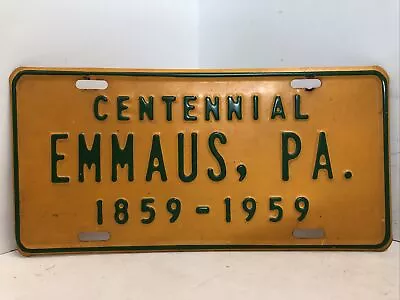 Vintage Centennial Emmaus PA 1859-1959 License Plate • $14.99