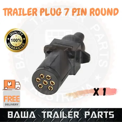 1 X 7 Pin ROUND Trailer Plug SMALL Plastic Truck Caravan Connector Adaptor Part • $9.75