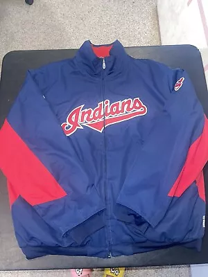 Vintage Majestic Therma Base Cleveland Indians Wahoo Jacket Guardians Mens 2XL • $89.99