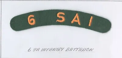 £7.50 • Buy South  African Army 6th SA Infantry Shoulder Title, Pre 1994