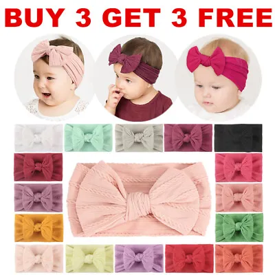 Baby Rabbit Headband Elastic Bowknot Hair Band Girls Bow-knot Newborn Bow Kids • £2.99