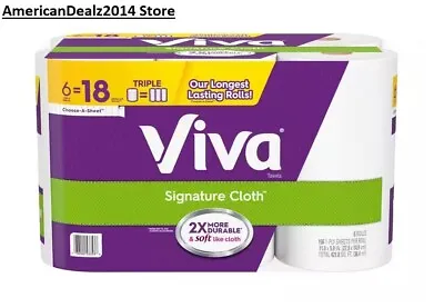 Viva Signature Cloth Paper Towels 6 Triple Rolls FREE FAST SHIPPING • $21.90
