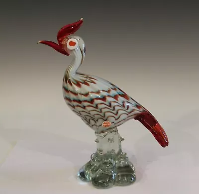 Murano Glass Bird Figure Large Vintage Italian Old Label • $45