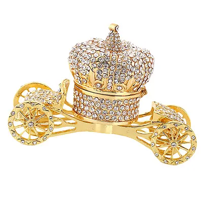 Luxury Crown Carriage Jewelry Box Jewel Storage Organizer Wedding Party • £17.17