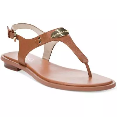 MICHAEL Michael Kors Womens MK Plate Brown Thong Sandals 8.5 Medium (BM) 9333 • $49.99