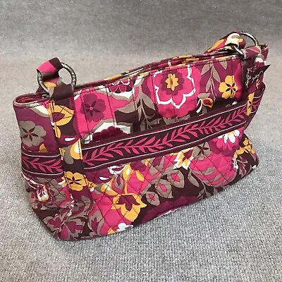 VERA BRADLEY ~ CARNABY (Retired 2009) Handbag Shoulder Bag Purse Tote Pink Brown • $22