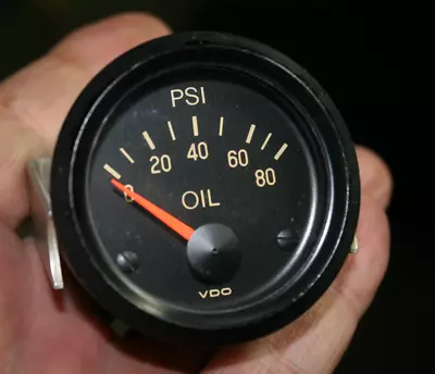 VDO Vintage 12v 80 Lbs Oil Pressure 52mm 2 1/16  Gauge - 012324 • $27