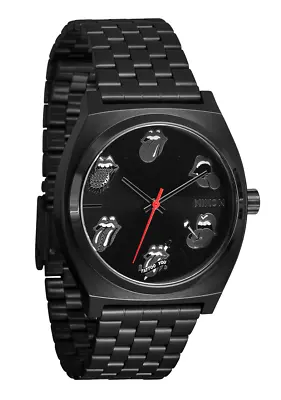 Nixon Rolling Stones Time Teller All Black Bracelet Watch A1356-001 NWT In Box • $135
